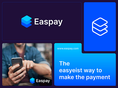 Easpay - Logo Design Concept blue brand sign branding concept creative e easy letter logo modern money omarfaruk pay payment saas simple technology transaction transfer unique