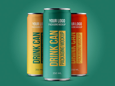 Drink Can Packaging Mockups 250ml aluminium beer beverage branding can can mock up can mockup cola cold drink can packaging mockups drop drops energy drink logo mockup mock up mockup packaging photorealistic