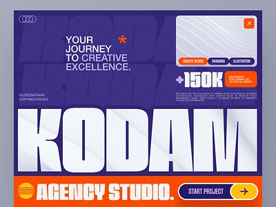 KODAM Creative Agency Website agency bold clean creative digital studio home page homepage landing page layout layout design studio agency typhography ui ui design web web agency web design web page website website design