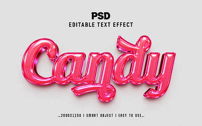 Candy'' 3D Editable Text Effect Style. 3d actiopn branding candy candy 3d text effect effect graphic design logo new text effect psd text effect style text effect