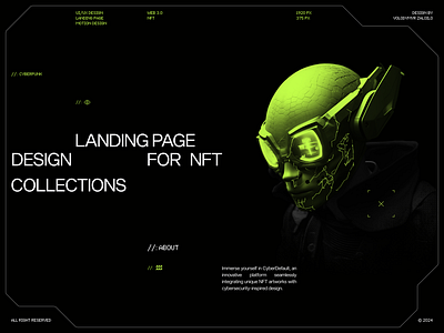 Design NFT Website button coin crypto cryptocurrency cyber cyberpunk design element green interface landing page nft nft collection nftart nfts ui uiux ux web website