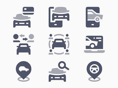 Carsharing Icons / Basicons app auto basicons car car sharing carsharing carsharing app drivers icons laptop location pin rent ride sharing smartphone svg transportation ui vehicle