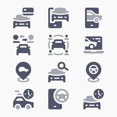 Carsharing Icons / Basicons app auto basicons car car sharing carsharing carsharing app drivers icons laptop location pin rent ride sharing smartphone svg transportation ui vehicle