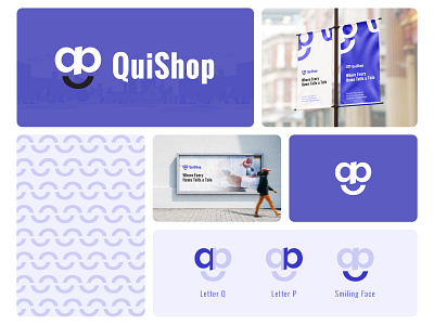Quishop Logo, (Brand Identity Design) branding company logo creative logo identity design initial logo logo logo design new logo q logo qp logo quishop logo typography logo
