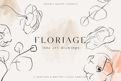 Floral Line Art Abstract Drawings abstract flower artistic sketches color swatch delicate feminine flower flowers png foliage clipart line art line art drawing line art floral line art flower line art leaves pencil pencil sketch sketch sketched flowers sketchy florals soft shades