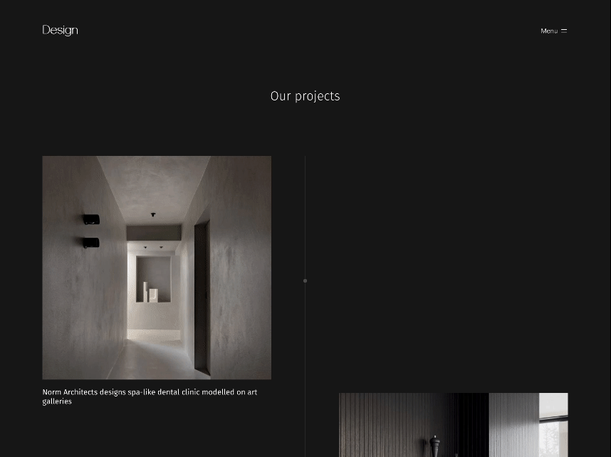 Interior website - projects page branding design dribbble interior landing landingpage project projects ui uiuxdesign ux