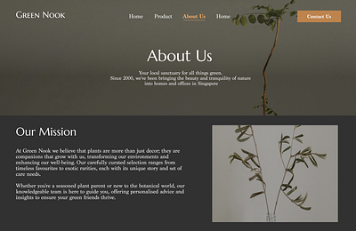 About Us Page | Mock Plant Shop ui