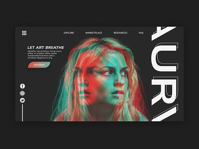 Glitch Web Banner action art attractive creative dark design effect glitch graphic design landing page model photoshop effect portrait art social media banner unique vexel art web banner