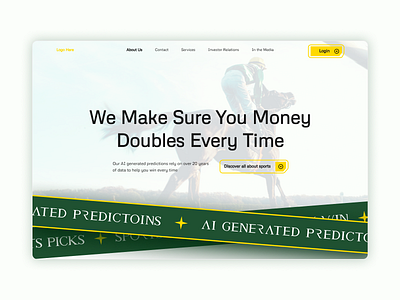 Online Betting Landing Page ai landing page ai prediction betting application landing page design online betting app sports app sports landing page ui ux design user experience user interface design