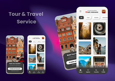 Tour & Travel Service - Mobile App app design figma tour travel ui