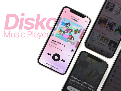 Disko Music Player - Light Mode app branding graphic design music player ui