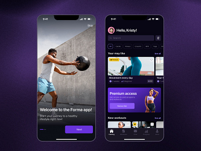 Fitness mobile app - iSo app design mobile sport ui ux