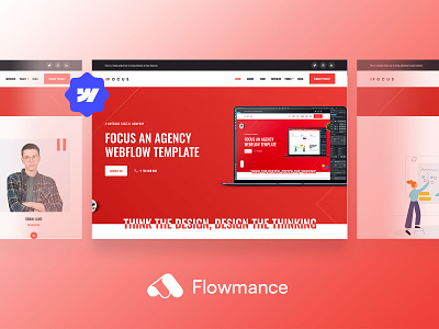 Focus Free Webflow Template! agency template branding design illustration template ui webflow webflow template webflowtemplate websitedesign