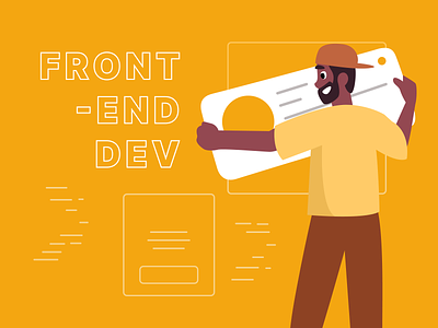 Front-End Developer Illustration coding css developer front end front end dev front end developer graphic design html illustration javascript programmer programming ui ui design vector