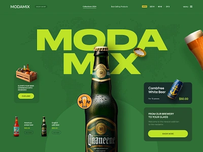 Beer Shop Website 3d alcohol beer branding cold drinks drinks ecommerce graphic design shop soft drinks ui web website wine