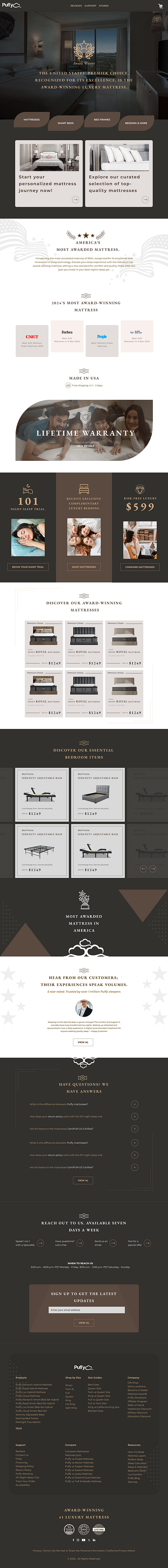 Revamp the website of the award-winning luxury mattress. branding graphic design typography ui ux