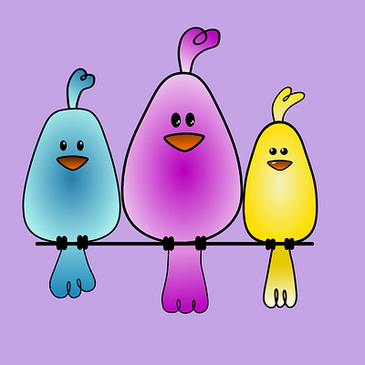 Birds in the Wind. Animated SVG animated svg animation beginners animation birds blue blue pink yellow colored birds graphic design illustration motion graphics pink svg svgator three birds three colors ui yellow