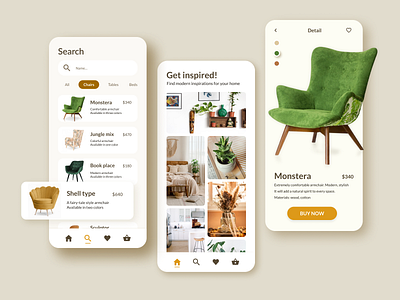 Mobile Furniture app application design figma furnitureapp mobile mobileapp mobiledesign product productcard productdesign searchview ui uidesign ux uxdesign