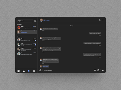 Direct Message – Daily UI – #013 013 chat daily ui daily ui direct message dailyui dark theme desktop desktop app direct direct message direct messaging app message messaging app messenger ui ui ux web web app