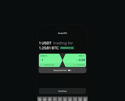 Swap concept. app blockchain branding btc crypto design gas fee graphic design illustration logo mobile swap ui usdt ux uxdesign vector