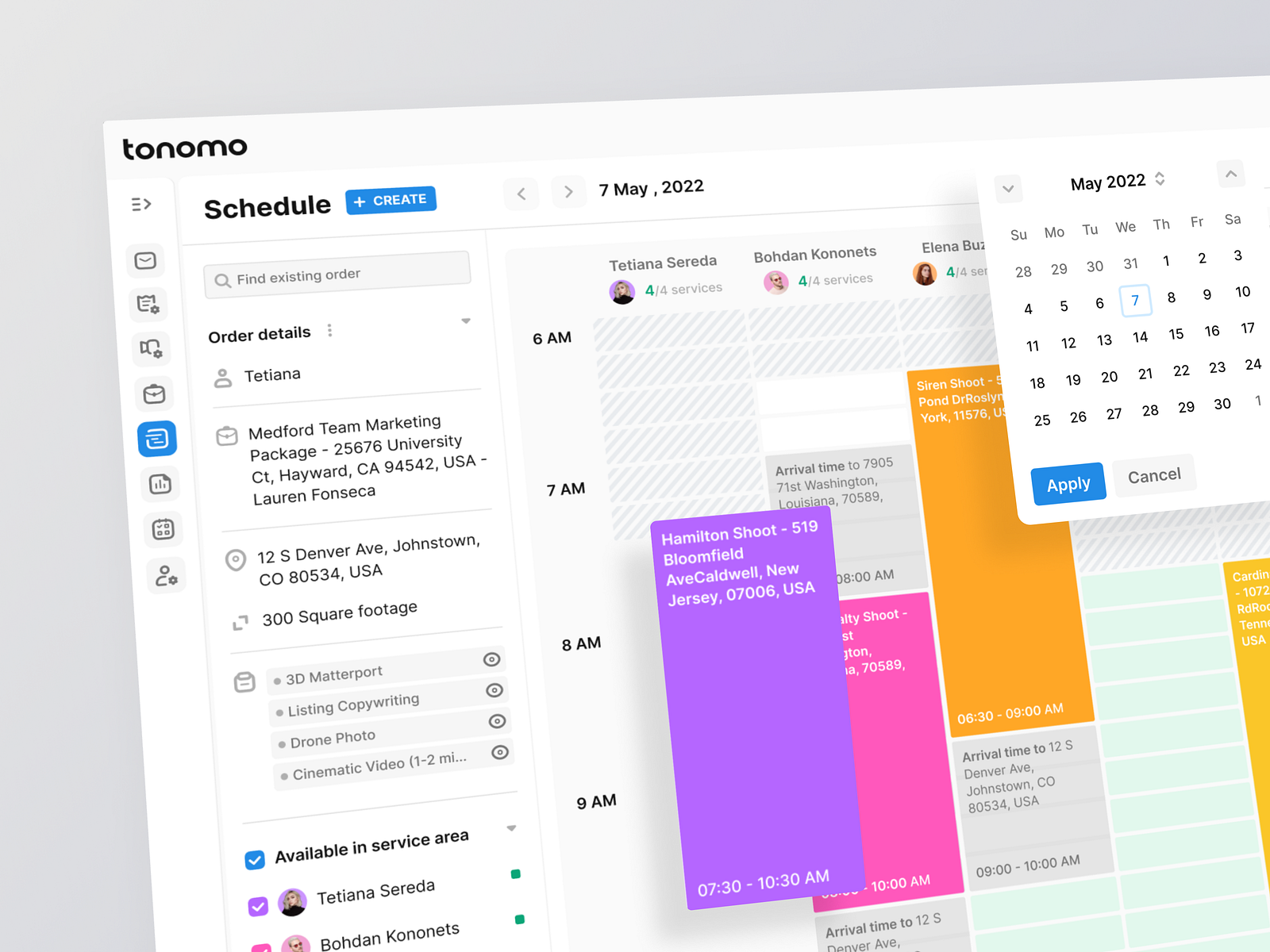 Tonomo: Schedule by Tetiana Sereda for Flatstudio on Dribbble