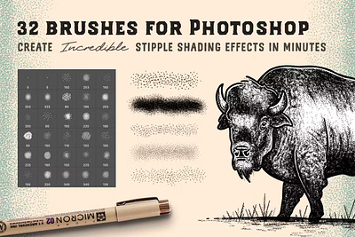 Stipple Brush Set for Photoshop and Illustrator graphic design motion graphics