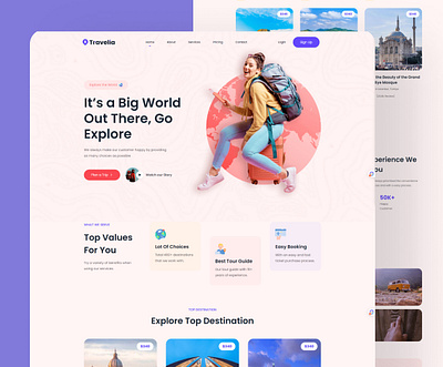 Travelia Agency css design figma html interface javascript ui uiux ux web web design website website design