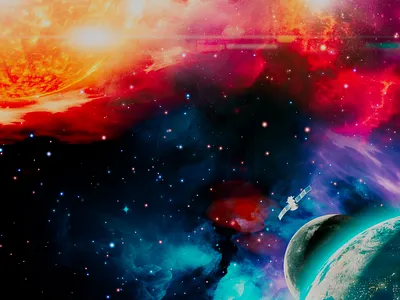 American Tourister in space american c4d cinema4d earth floating lightness loop meteorite midjourney nebula shuttle space sun tourister