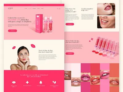 Lip Gloss Brand Website beauty care landing page beauty care store beauty care ui beauty care website lip gloss ecommerce lip gloss landing page lip gloss ui lip gloss website lip plumper