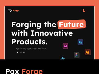 Pax Forge Portfolio Website 3d branding figma graphic design ui uidesign vector visual design