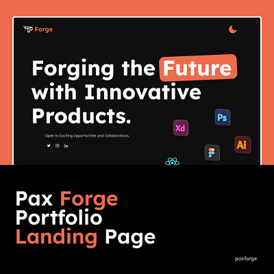 Pax Forge Portfolio Website 3d branding figma graphic design ui uidesign vector visual design