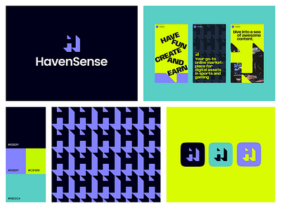 HavenSense logo design branding design graphic design illustration logo minimal teamwork vector