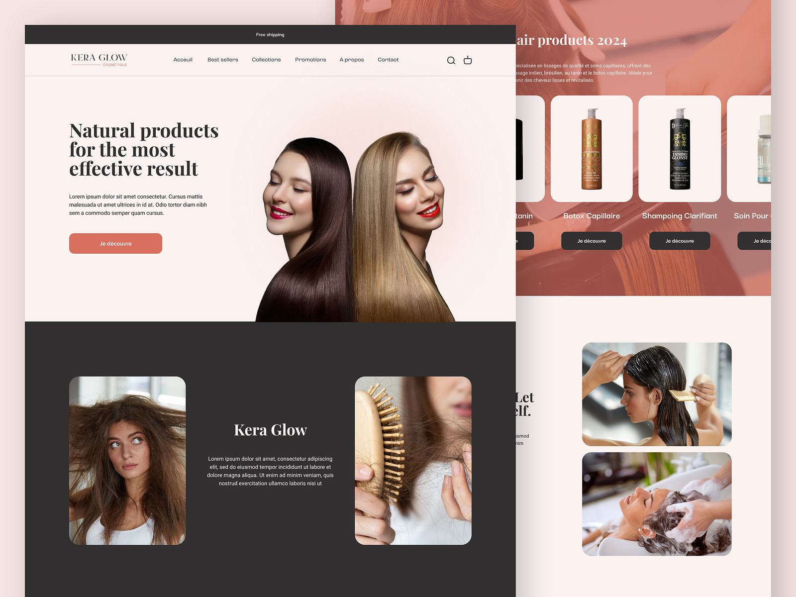 Hair Care Products Website by UIbyZak on Dribbble