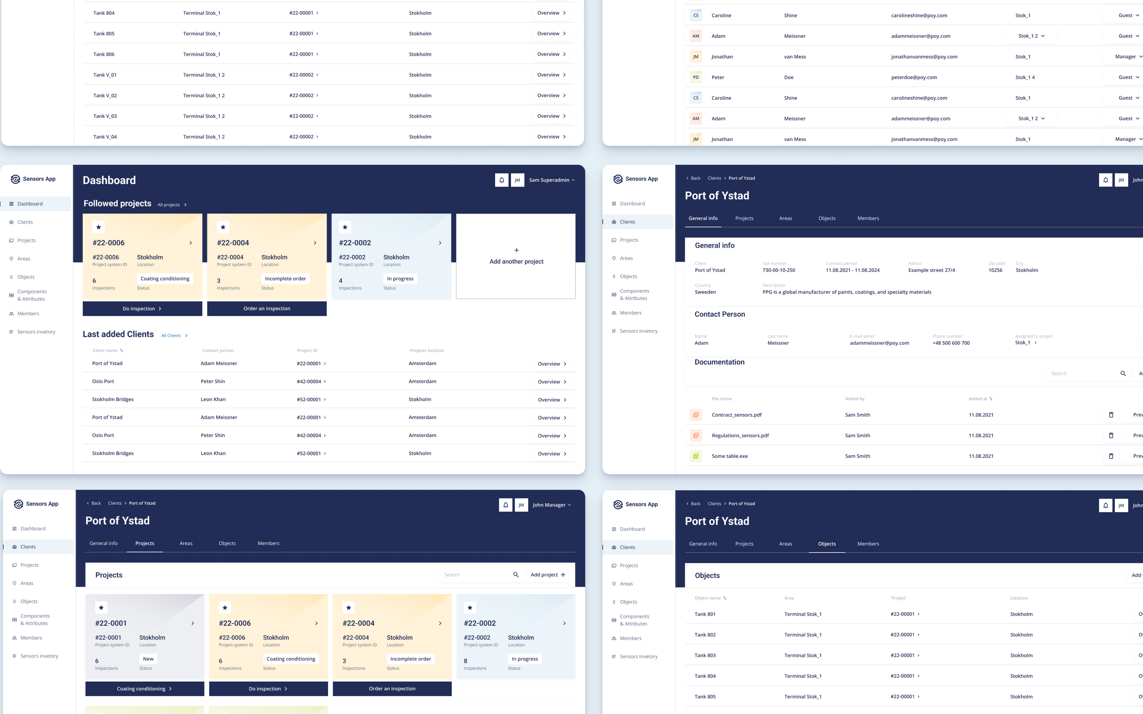 Sensor App dashboard saas sensors ui ux