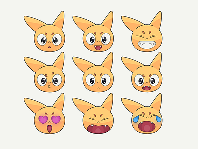 DOGE | Status 2d cartoon character design cute digital illustration drawing emoji game design icons illustration kawaii stickers videogame yellow