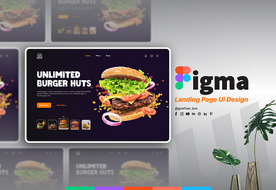 Ui Landing Page Design in Figma branding burgersite design figma figmatutorial landingpagedesign product design social media tutorial ui uidesign uiux