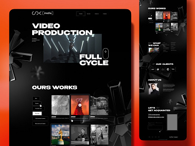 Website design for video production branding graphic design ui