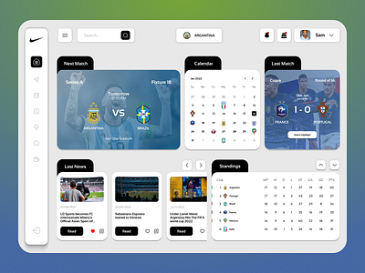 Sports News Feed Dashboard Design adobe xd app business dashboard designer figma graphic design illustration ui uiux web