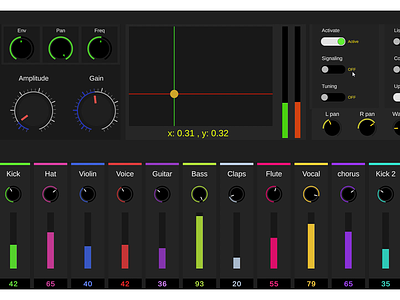 Audio UI Application (with mixer) application audio knob knobs ui xy pad