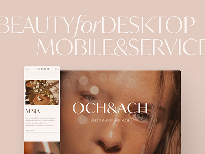 Och&Ach beauty beautysalon branding brown cosmetics desktop keyvisual logo mobile pink product sevice spa ui uiux ux woman