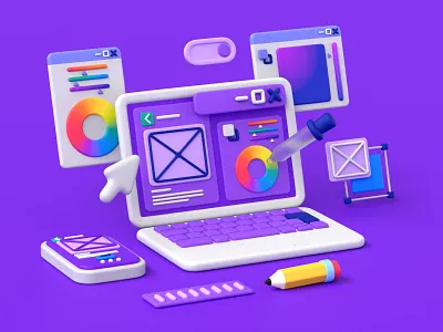 Recruitment Campaign Elements Set 2 3d 3d icons 3d illustration graphic design ui ui elements