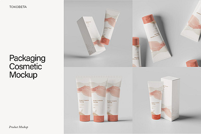 Packaging Cosmetic Mockup background beauty blank bottle container cosmetic cream design illustration mockup object care package packaging packaging cosmetic mockup product realistic template tube vector white