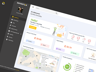 DRIVERTOK - Dashboard UI dashboard design dashboard ui minimal design ui user interface design webb app design