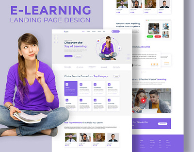 e-Learning Landing Page Design branding e commerce e learning education figma graphic design landing page online learning remote learning ui user experience user interface website