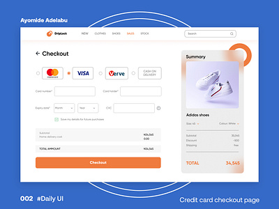 002 Credit card checkout page #DailyUI graphic design ui