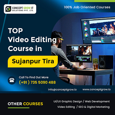 Best Video Editing Course and IT Services In Sujanpur Tira app branding course design editing graphic design illustration logo modern psd screen ui video