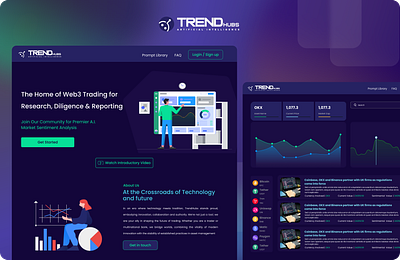 TrendHUBS: Trading Platform crypto design fintech landing page stocks trading trynocode ui user experience user interface ux web3