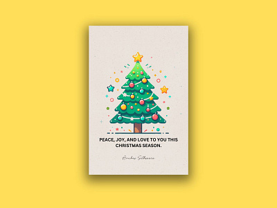 CHRISTMAS TREE AND QUOTE THANK YOU CARD DESIGN SIMPLE & CUTE cute design graphic design illustration thank you card tree vector x mas