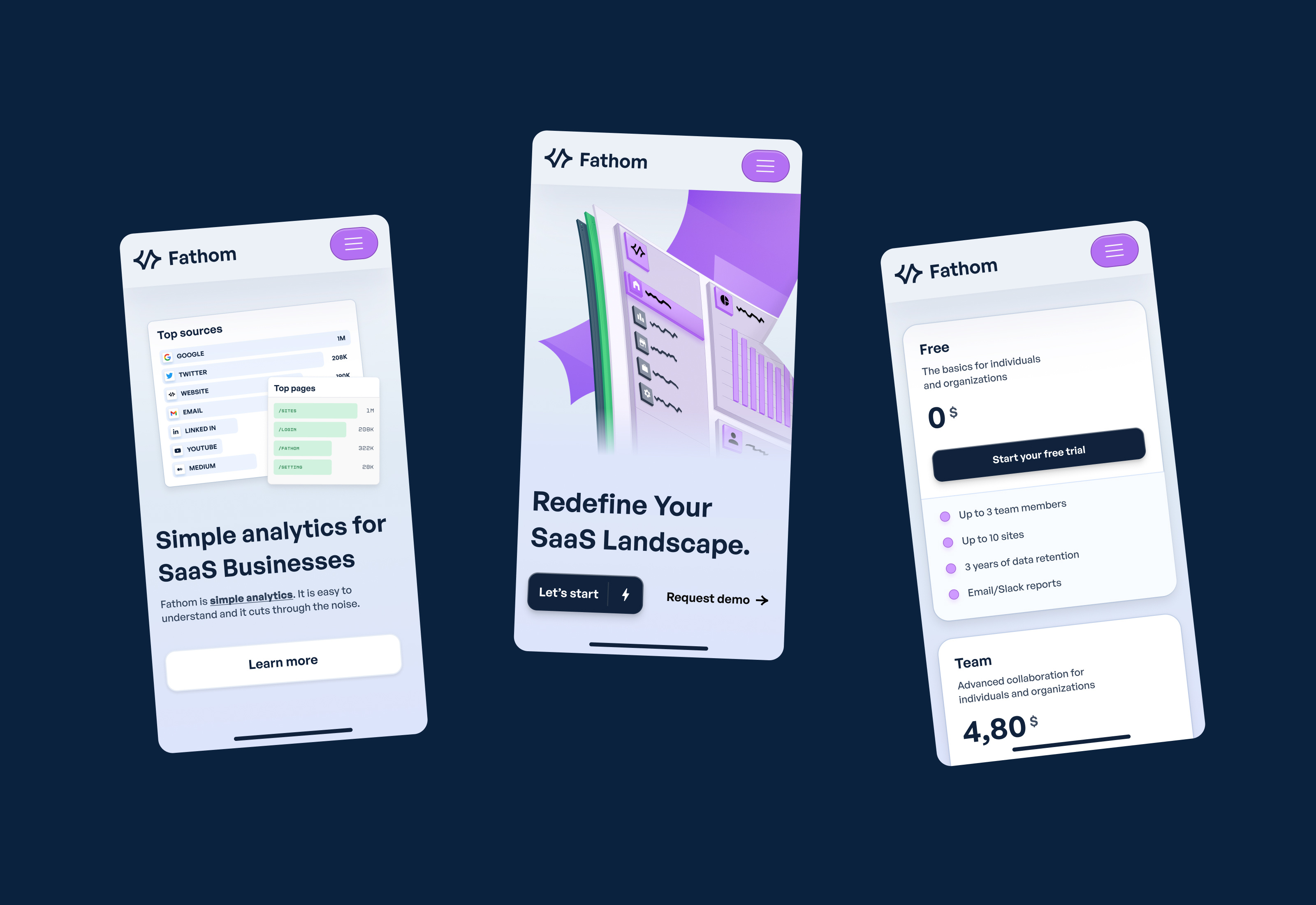 Fathom: Website Design, Mobile design, Branding illustrations mobile design saas design saas ux ui saas website startup design startup ux ui startup website ux ui design vector website design wordpress