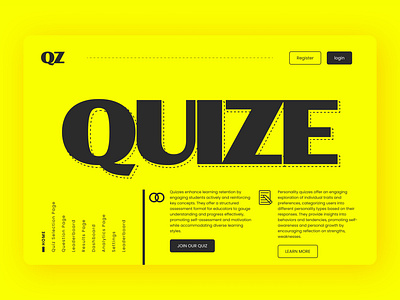 quiz website modern landing page design in figma uxtune.com